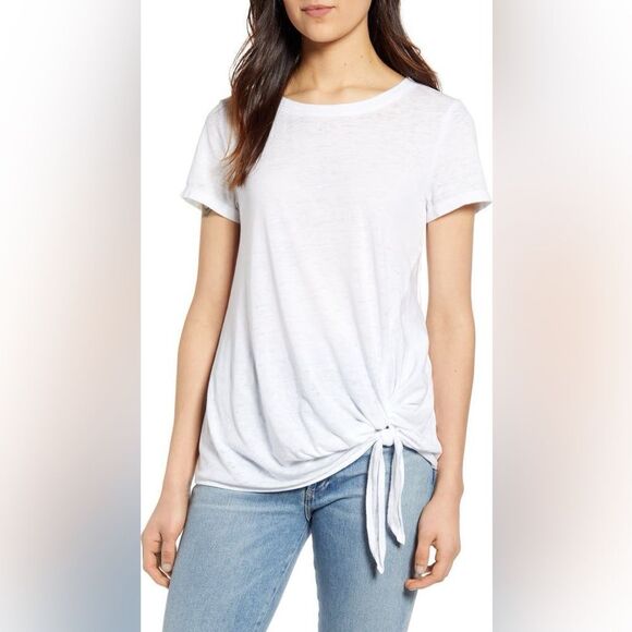 Caslon | Burnout Side Tie T-Shirt - Picture 1 of 6